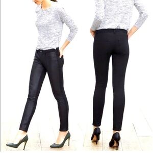 NWT! Banana Republic Black Leather/Denim Skinny Pants, Size 2